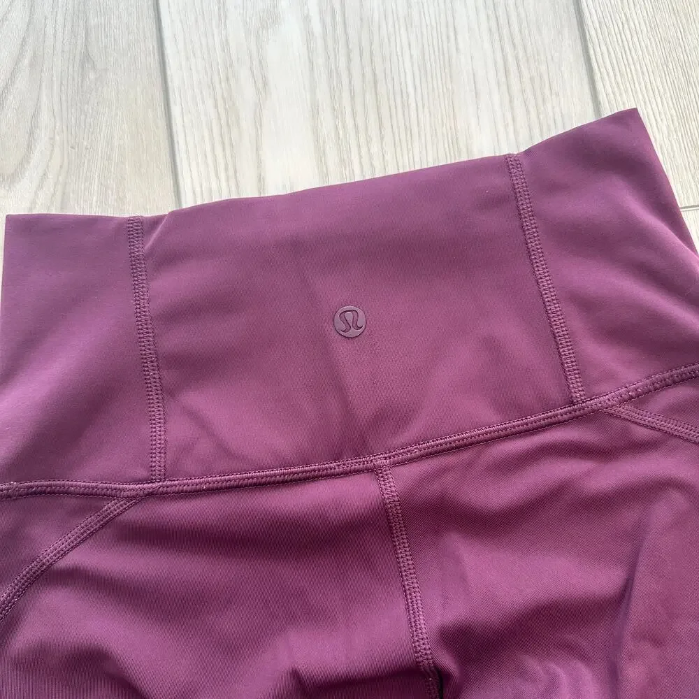 Lululemon High Times Metta Red Grape 7/8 high rise leggings 4